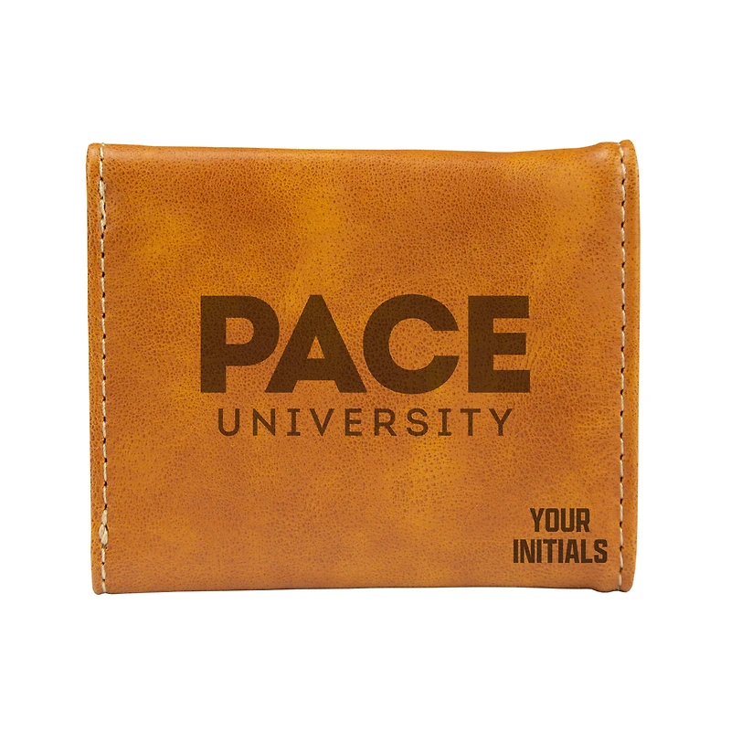 Brown Pace University Setters Personalized Trifold Wallet