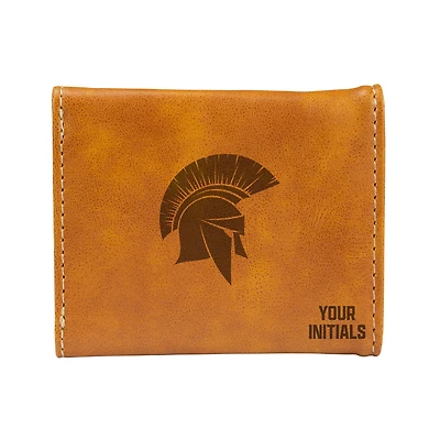 Brown Case Western Reserve Spartans Personalized Trifold Wallet