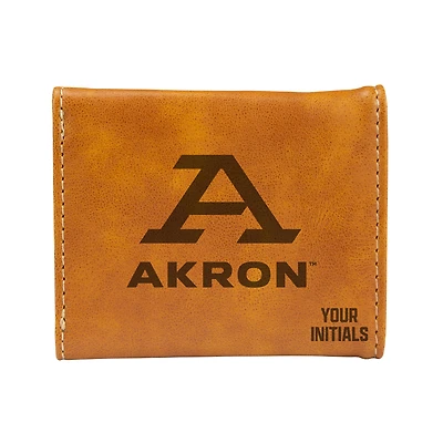 Brown Akron Zips Personalized Trifold Wallet