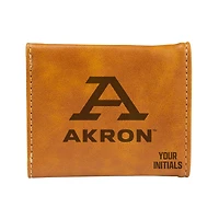 Brown Akron Zips Personalized Trifold Wallet