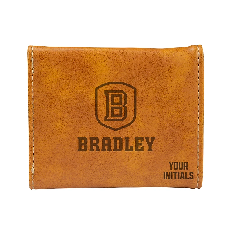 Brown Bradley Braves Personalized Trifold Wallet
