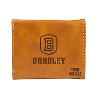 Brown Bradley Braves Personalized Trifold Wallet