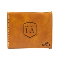 Brown Cal State L.A. Golden Eagles Personalized Trifold Wallet