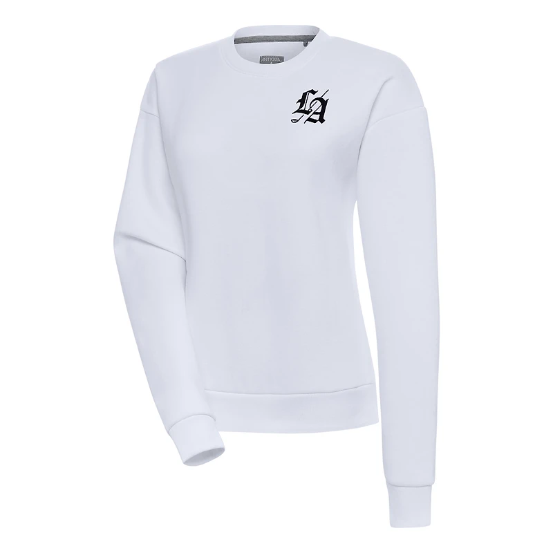 Women's Antigua White TGL Los Angeles Golf Club Fleece Victory Pullover Sweatshirt