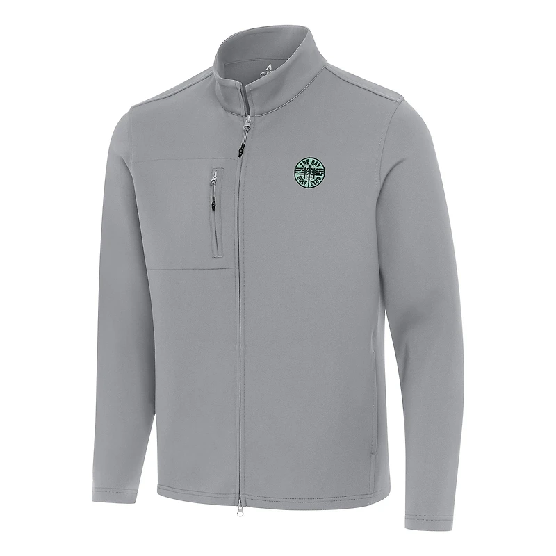 Men's Antigua Gray TGL The Bay Golf Club Objection Full-Zip Jacket