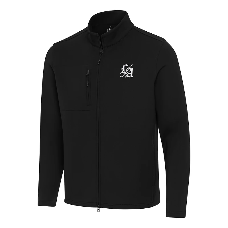 Men's Antigua Black TGL Los Angeles Golf Club Objection Full-Zip Jacket