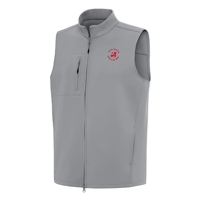 Men's Antigua Gray TGL Atlanta Drive GC Demand Full-Zip Vest