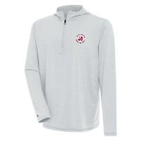 Men's Antigua Heather Gray TGL Atlanta Drive GC Tidy Quarter-Zip Hoodie