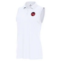 Women's Antigua White TGL Jupiter Links Golf Club Recap Sleeveless Performance Polo
