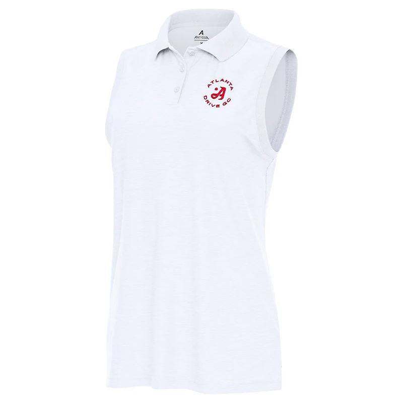 Women's Antigua White TGL Atlanta Drive GC Recap Sleeveless Performance Polo