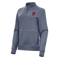 Women's Antigua Heather Navy Jupiter Links Golf Club Crush Quarter-Zip Sweatshirt