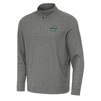 Men's Antigua Heather Black The Bay Golf Club Subtle Quarter-Zip Sweatshirt