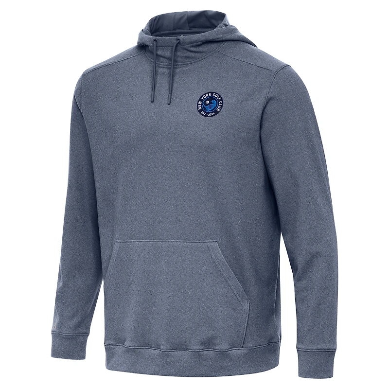 Men's Antigua Heather Navy TGL New York Golf Club Cloud Pullover Hoodie