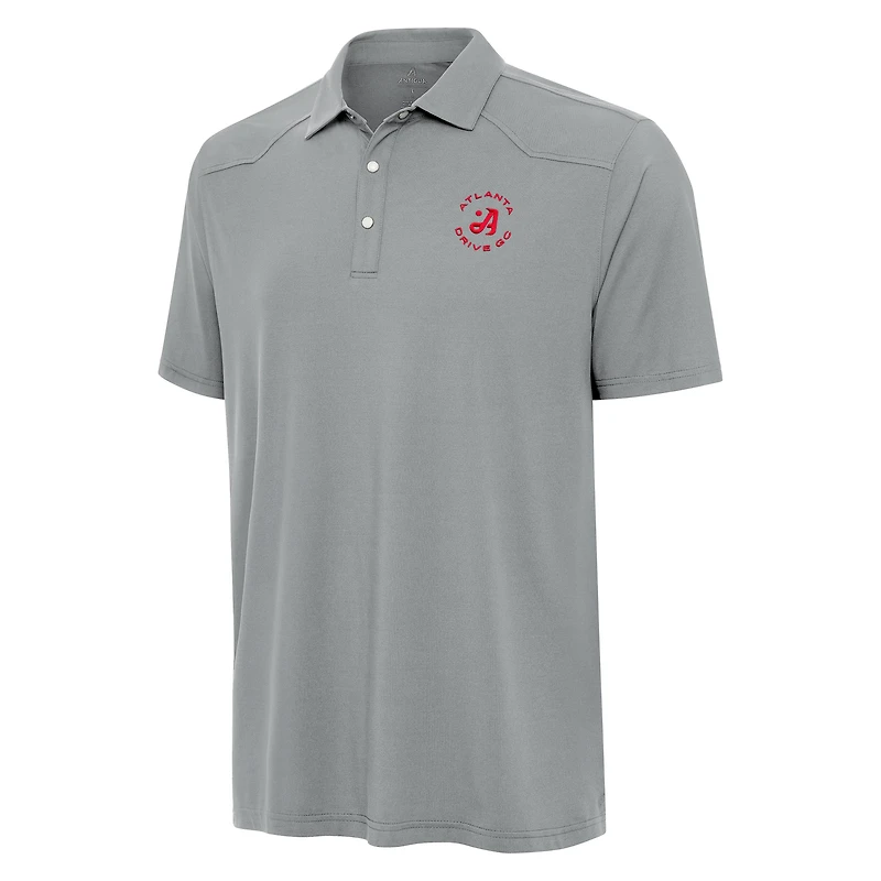 Men's Antigua Gray TGL Atlanta Drive GC Western Performance Polo