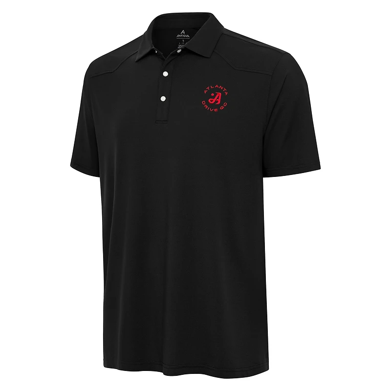 Men's Antigua Black TGL Atlanta Drive GC Western Performance Polo