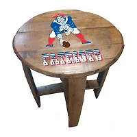 Imperial New England Patriots Throwback Logo Oak Barrel Table