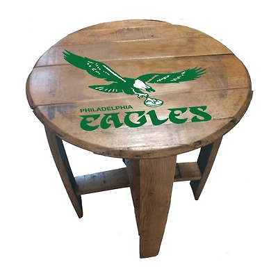 Imperial Philadelphia Eagles Throwback Logo Oak Barrel Table