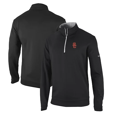 Men's Columbia Black USC Trojans Wickham Hills Omni-Wick Quarter-Zip Jacket