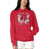 Women's G-III 4Her by Carl Banks Red Tampa Bay Buccaneers Flowers Team Logo Graphic Fleece Pullover Hoodie