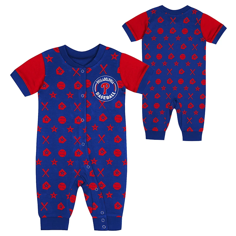 Infant  Blue Philadelphia Phillies Full-Snap Coverall Bodysuit