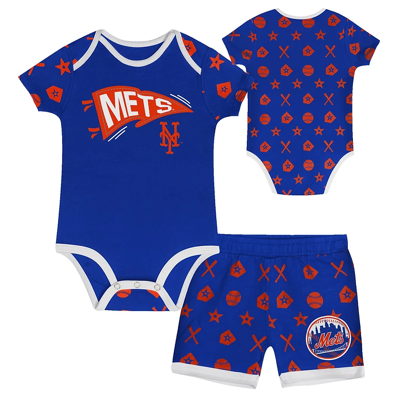 Infant  Blue New York Mets On Deck 2-Piece Diaper Cover Set