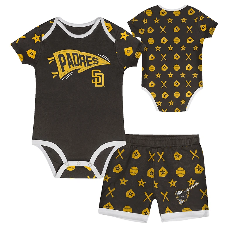 Infant  Brown San Diego Padres On Deck 2-Piece Diaper Cover Set