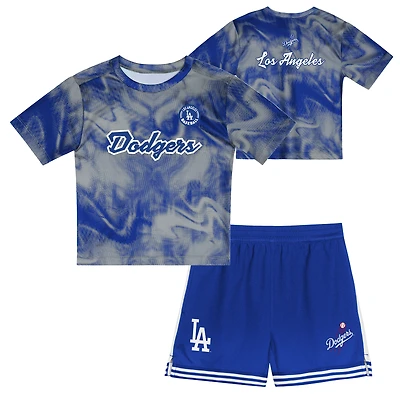 Preschool  Gray Los Angeles Dodgers Hitter Infielder 2-Piece Set