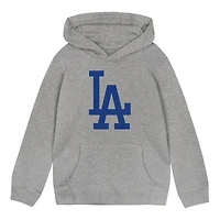 Toddler Heather Gray Los Angeles Dodgers Primary Logo Fleece Pullover Hoodie
