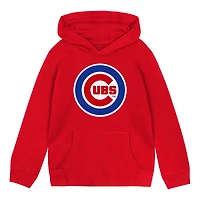 Toddler Red Chicago Cubs Primary Logo Fleece Pullover Hoodie