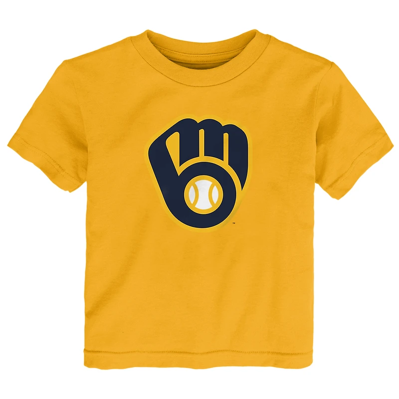 Toddler  Gold Milwaukee Brewers Primary Logo T-Shirt
