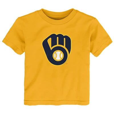Toddler  Gold Milwaukee Brewers Primary Logo T-Shirt
