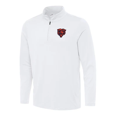 Men's Antigua White Chicago Bears Reprocess Quarter-Zip Top