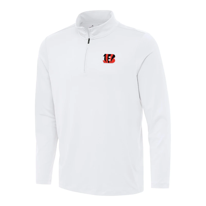 Men's Antigua White Cincinnati Bengals Reprocess Quarter-Zip Top