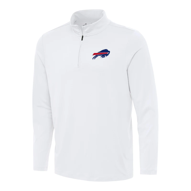 Men's Antigua White Buffalo Bills Reprocess Quarter-Zip Top