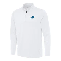 Men's Antigua White Detroit Lions Reprocess Quarter-Zip Top