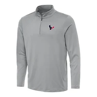 Men's Antigua Gray Houston Texans Reprocess Quarter-Zip Top
