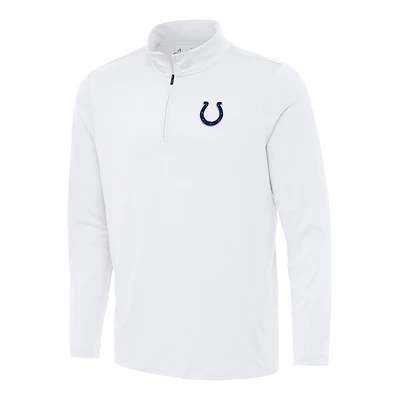 Men's Antigua White Indianapolis Colts Reprocess Quarter-Zip Top