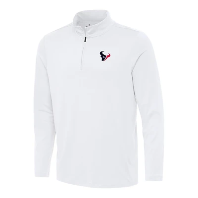 Men's Antigua White Houston Texans Reprocess Quarter-Zip Top