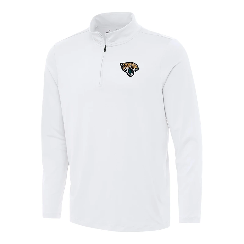 Men's Antigua White Jacksonville Jaguars Reprocess Quarter-Zip Top