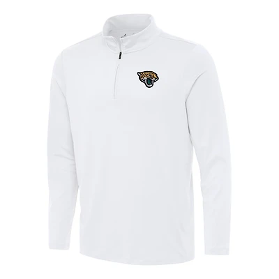 Men's Antigua White Jacksonville Jaguars Reprocess Quarter-Zip Top