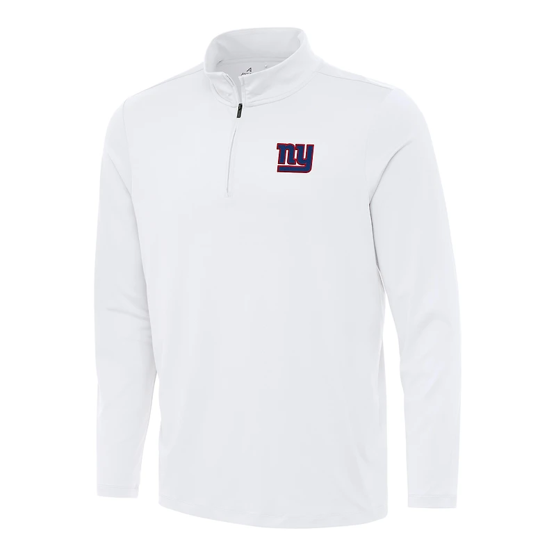 Men's Antigua White New York Giants Reprocess Quarter-Zip Top