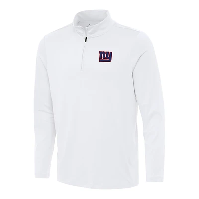 Men's Antigua White New York Giants Reprocess Quarter-Zip Top