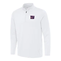 Men's Antigua White New York Giants Reprocess Quarter-Zip Top