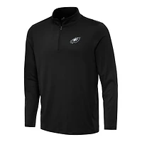 Men's Antigua Black Philadelphia Eagles Reprocess Quarter-Zip Top