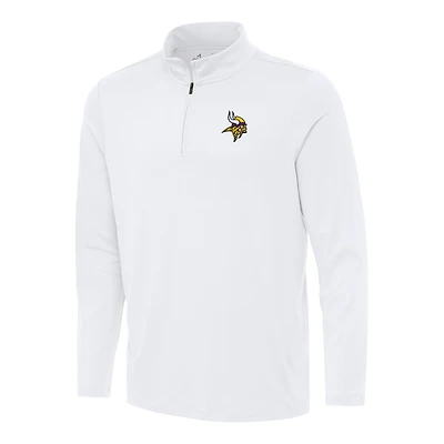 Men's Antigua White Minnesota Vikings Reprocess Quarter-Zip Top