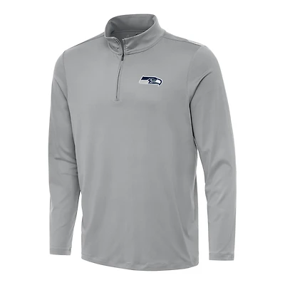 Men's Antigua Gray Seattle Seahawks Reprocess Quarter-Zip Top