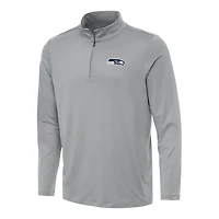 Men's Antigua Gray Seattle Seahawks Reprocess Quarter-Zip Top