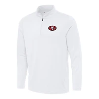 Men's Antigua White San Francisco 49ers Reprocess Quarter-Zip Top