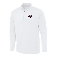 Men's Antigua White Tampa Bay Buccaneers Reprocess Quarter-Zip Top