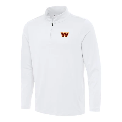 Men's Antigua White Washington Commanders Reprocess Quarter-Zip Top